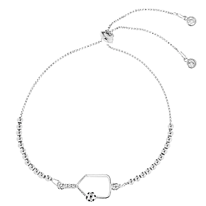Beaded Pickleball Rhinestone Slider Bracelet - Pick Style