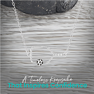 Rally Queen Pickleball Necklace - Silver