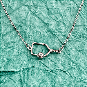 Rally Queen Pickleball Necklace - Silver