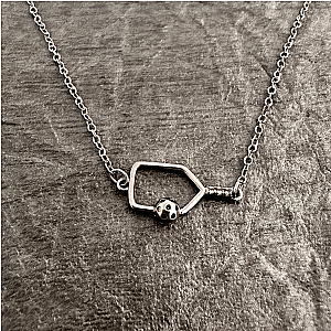 Rally Queen Pickleball Necklace - Silver