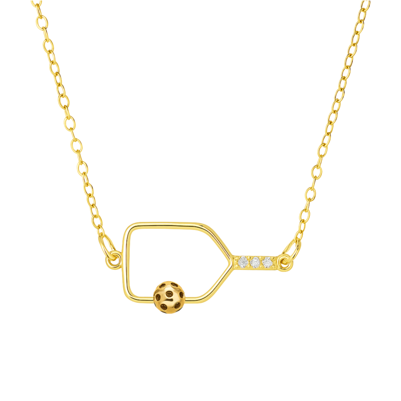 Rally Queen Pickleball Necklace - Gold