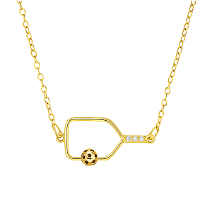 Rally Queen Pickleball Necklace - Gold