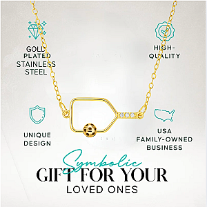 Rally Queen Pickleball Necklace - Gold