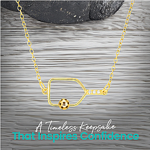 Rally Queen Pickleball Necklace - Gold
