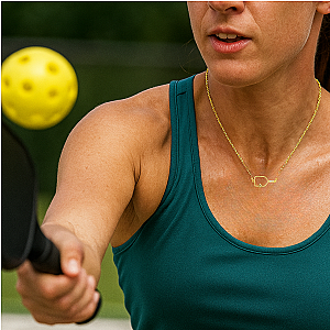 Rally Queen Pickleball Necklace - Gold