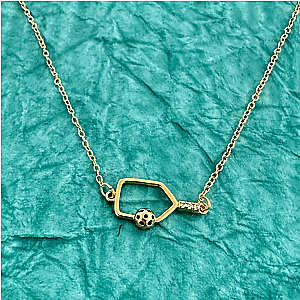 Rally Queen Pickleball Necklace - Gold