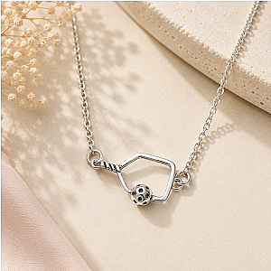 Pickleball Passion Pendant Necklace - Silver