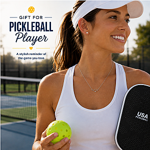 Pickleball Passion Pendant Necklace - Silver