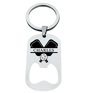Personalized Pickleball Bottle Opener Keychain