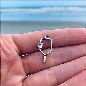 Pickleball Rhinestone Open Paddle Charm