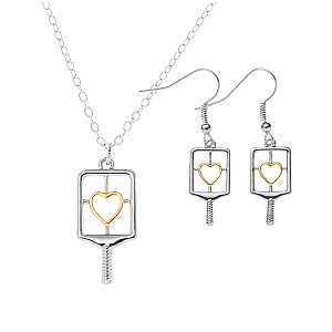 Pickleball Jewelry Set - Necklace & Earrings