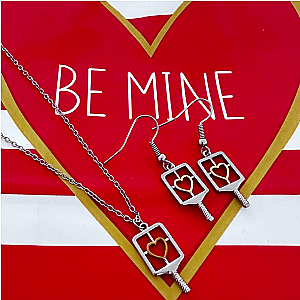 Pickleball Jewelry Set - Necklace & Earrings