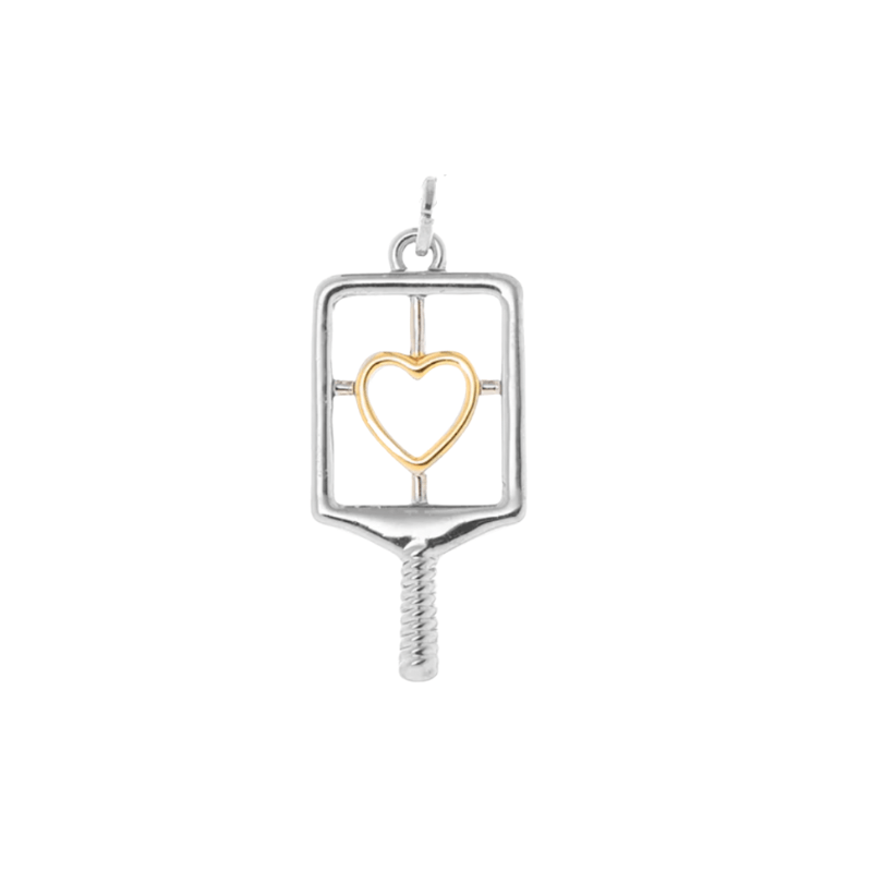 Pickleball Heart Paddle Charm