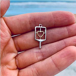 Pickleball Heart Paddle Charm