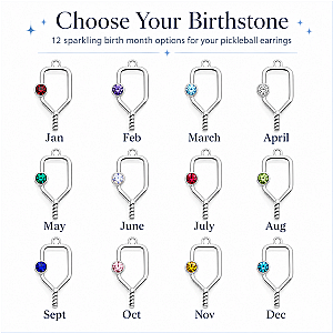 Pickleball Birthstone Dangle Earrings