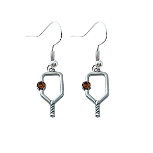 Pickleball Birthstone Dangle Earrings