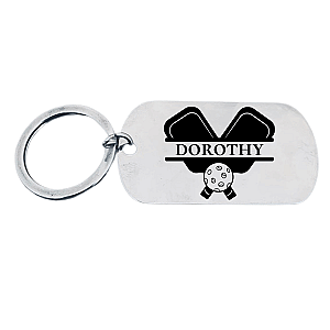 Personalized Pickleball Keychain with Two Paddles