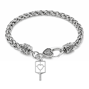 Pickleball Braided Chain Bracelet- Pick Charm