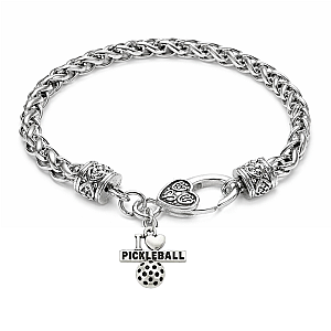 Pickleball Braided Chain Bracelet- Pick Charm