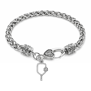 Pickleball Braided Chain Bracelet- Pick Charm
