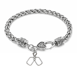 Pickleball Braided Chain Bracelet- Pick Charm