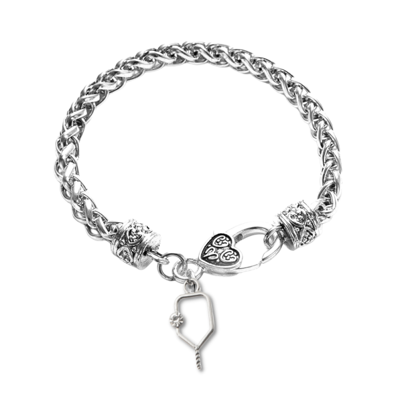 Pickleball Braided Chain Bracelet- Pick Charm