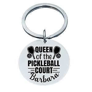 Personalized Pickleball Keychain - Queen of the Pickleball Court
