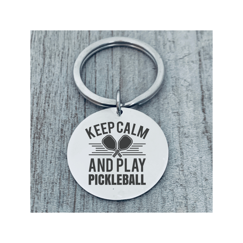 Pickleball Keep Calm Keychain