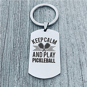 Pickleball Keep Calm Keychain