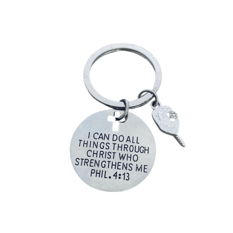 Pickleball Keychain - I Can Do Anything Through Christ Who Strengthens Me