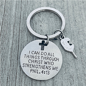 Pickleball Keychain - I Can Do Anything Through Christ Who Strengthens Me
