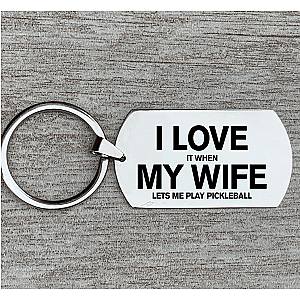 Pickleball Husband Keychain