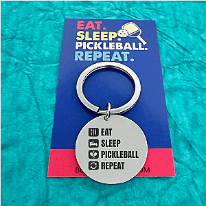 Pickleball Keychain - Eat Sleep Pickleball Repeat