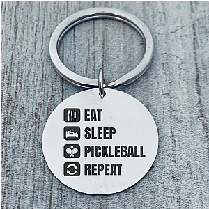 Pickleball Keychain - Eat Sleep Pickleball Repeat