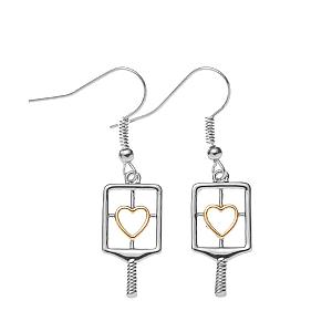 Pickleball Heart Dangle Earrings