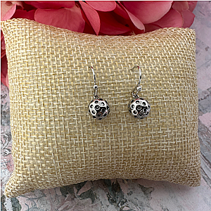 Pickleball Dangle Earrings - Silver