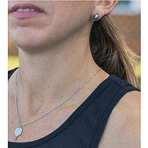 Silver Pickleball Stud Earrings