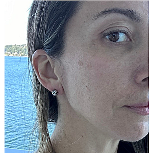 Silver Pickleball Stud Earrings