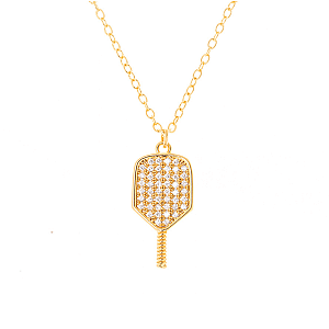 Pickleball CZ Paddle Necklace - Pick Color