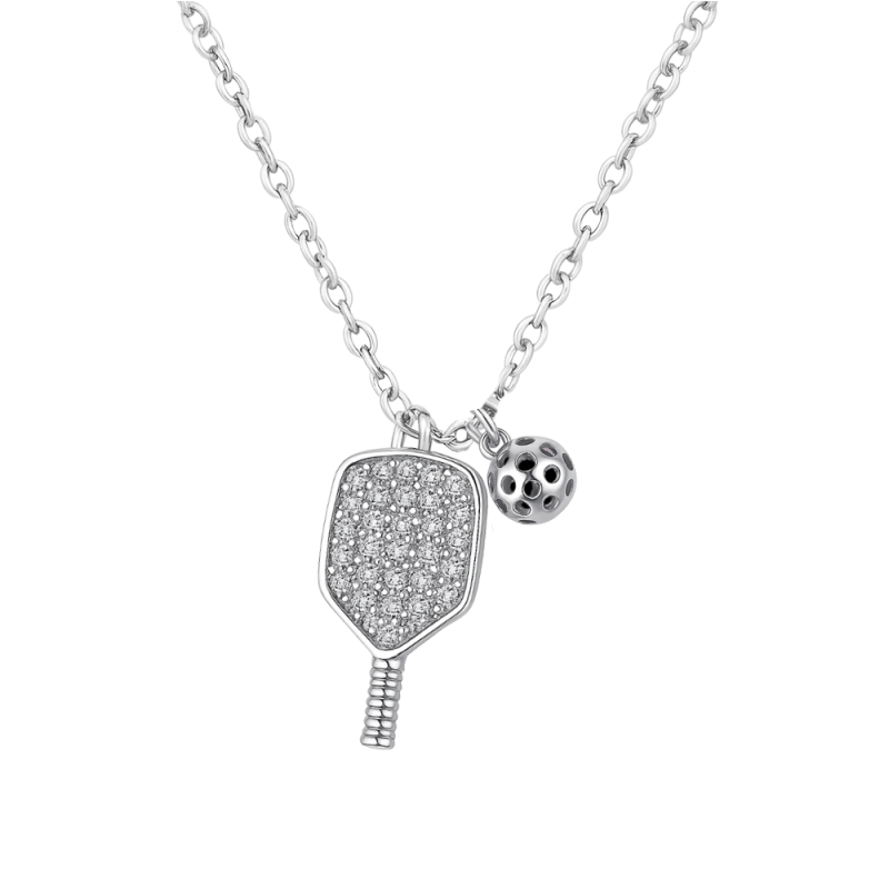 Dinkin’ Diamonds Pickleball Paddle Necklace- Pick Color