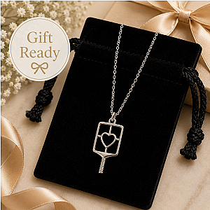 Pickleball Lovestruck Heart Necklace - Silver
