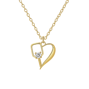 Heart of the Court Pickleball Necklace - Gold