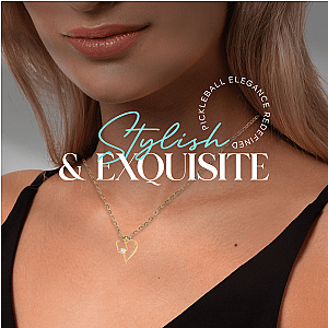 Heart of the Court Pickleball Necklace - Gold