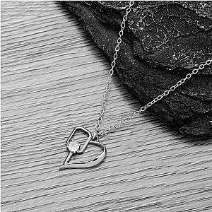 Heart of the Court Pickleball Necklace - Silver