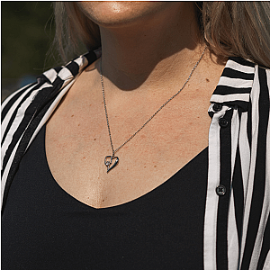 Heart of the Court Pickleball Necklace - Silver