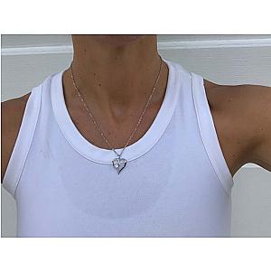Heart of the Court Pickleball Necklace - Silver