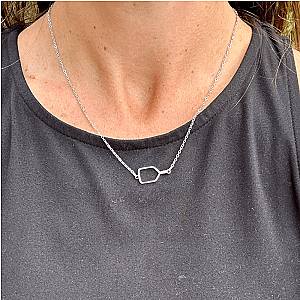 Cross Court Charmer Pickleball Necklace  - Silver