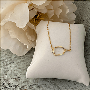 Cross Court Charmer Pickleball Necklace - Gold