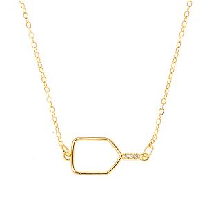 Cross Court Charmer Pickleball Necklace - Gold
