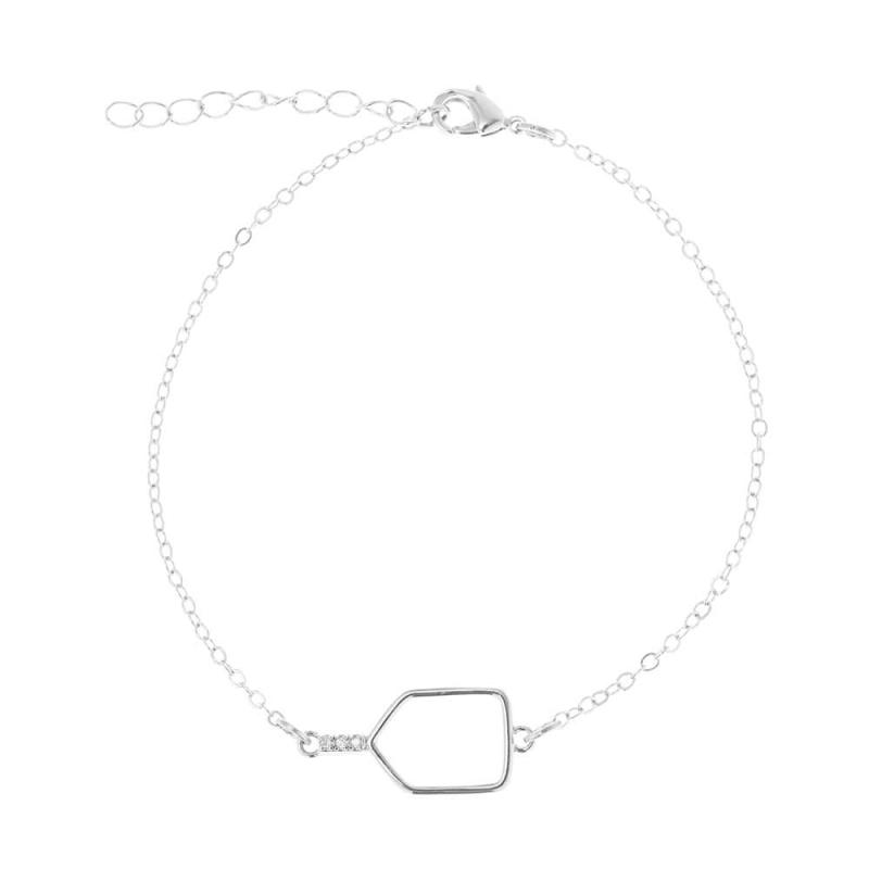 Pickleball Paddle Bracelet - Silver